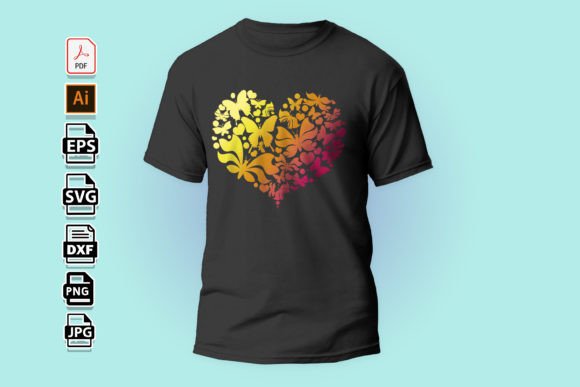 Butterfly in Heart Graphic: A Versatile Vector for Modern Branding