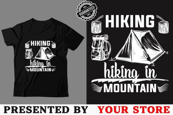 Capturing the Trail: Hiking T-shirt Design Graphic Template