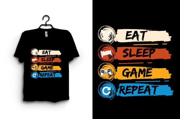 Eat Sleep Game Repeat: The Ultimate Gamer's Graphic Quote