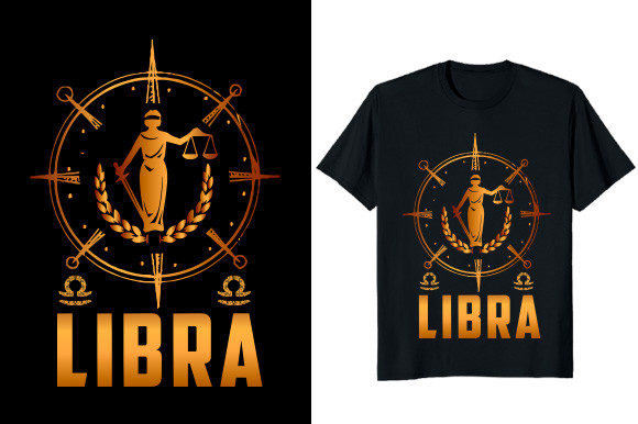 Libra Zodiac Graphic T-shirt Design: Scales of Style