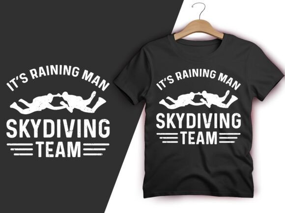 Skydiving Team Raining Men Graphic: Bold Design for Any Product